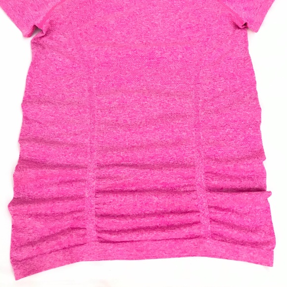 Athleta Fastest Track Short Sleeve Ruched Top Pink - Picture 5 of 8